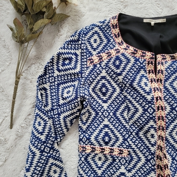 Tularosa Santa Fe Fringe Jacket in Diamondback Blue Cream Size XS - Picture 3 of 14